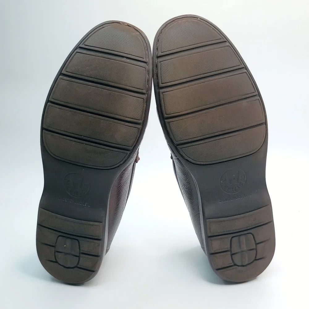 Mephisto Loafers Slip On Men Size 9.5 Brown Pebbled Leather Moc Toe Shoes